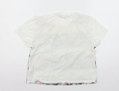 Miss Selfridge Womens White Striped Jersey Basic T-Shirt Size 10