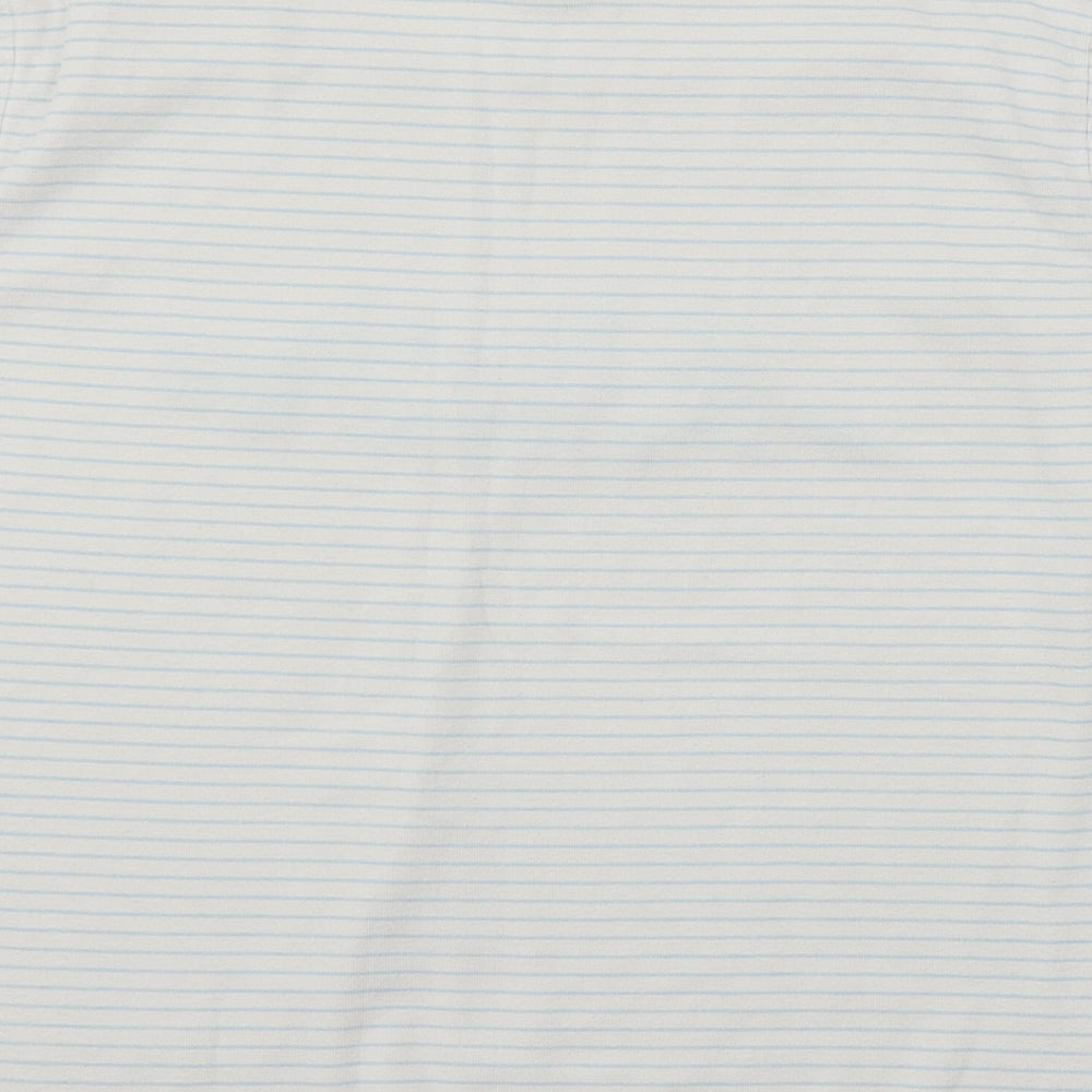 Bonmarché Womens White Striped Jersey Basic T-Shirt Size M