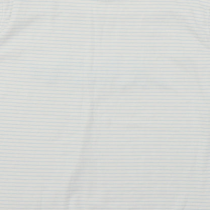 Bonmarché Womens White Striped Jersey Basic T-Shirt Size M