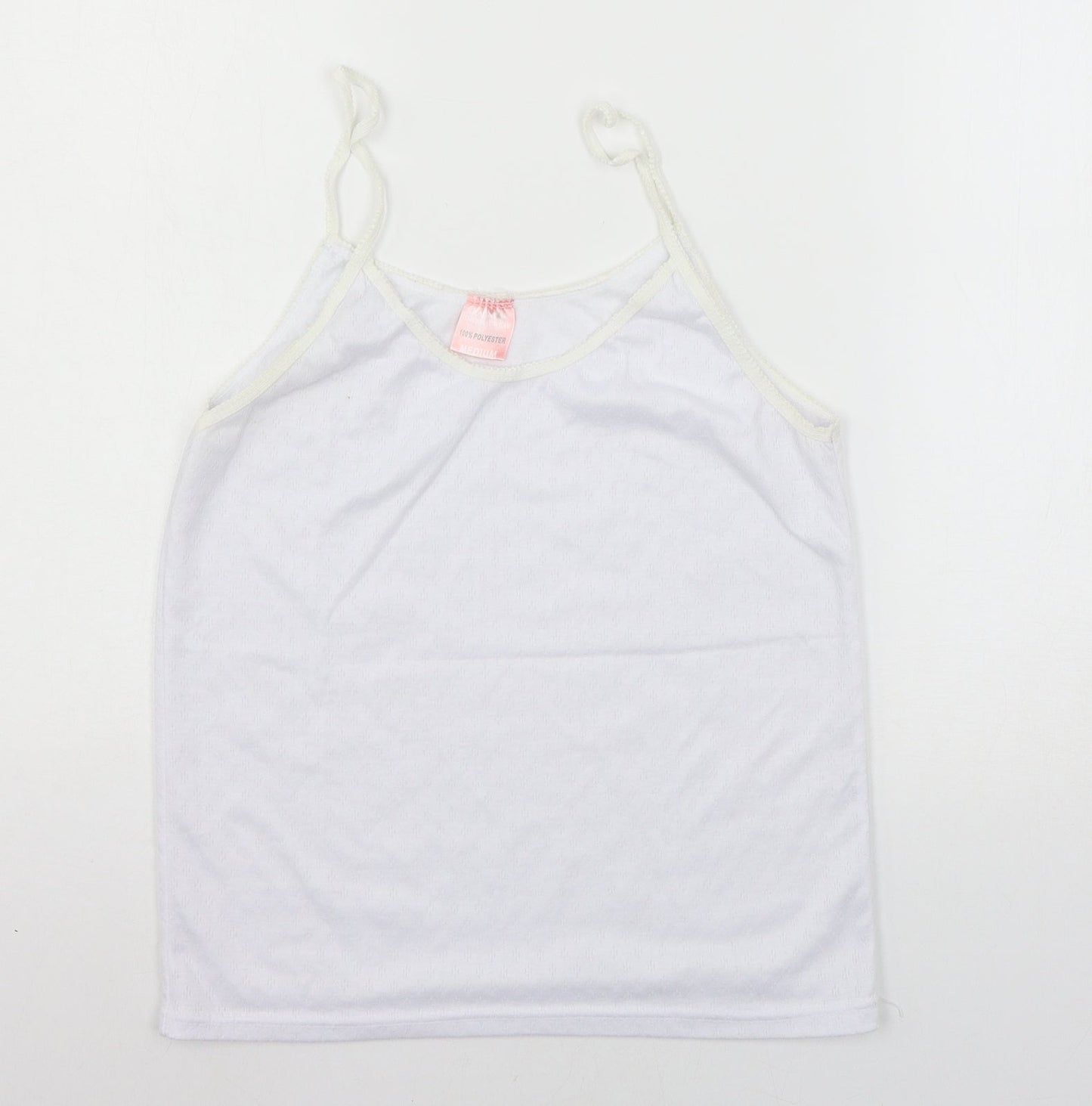 Womens UK Size M Preworn White Basic Tank