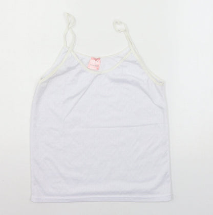 Womens UK Size M Preworn White Basic Tank