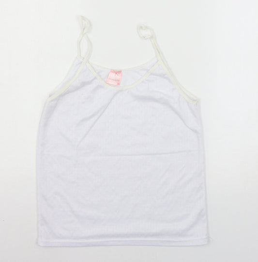 Womens UK Size M Preworn White Basic Tank