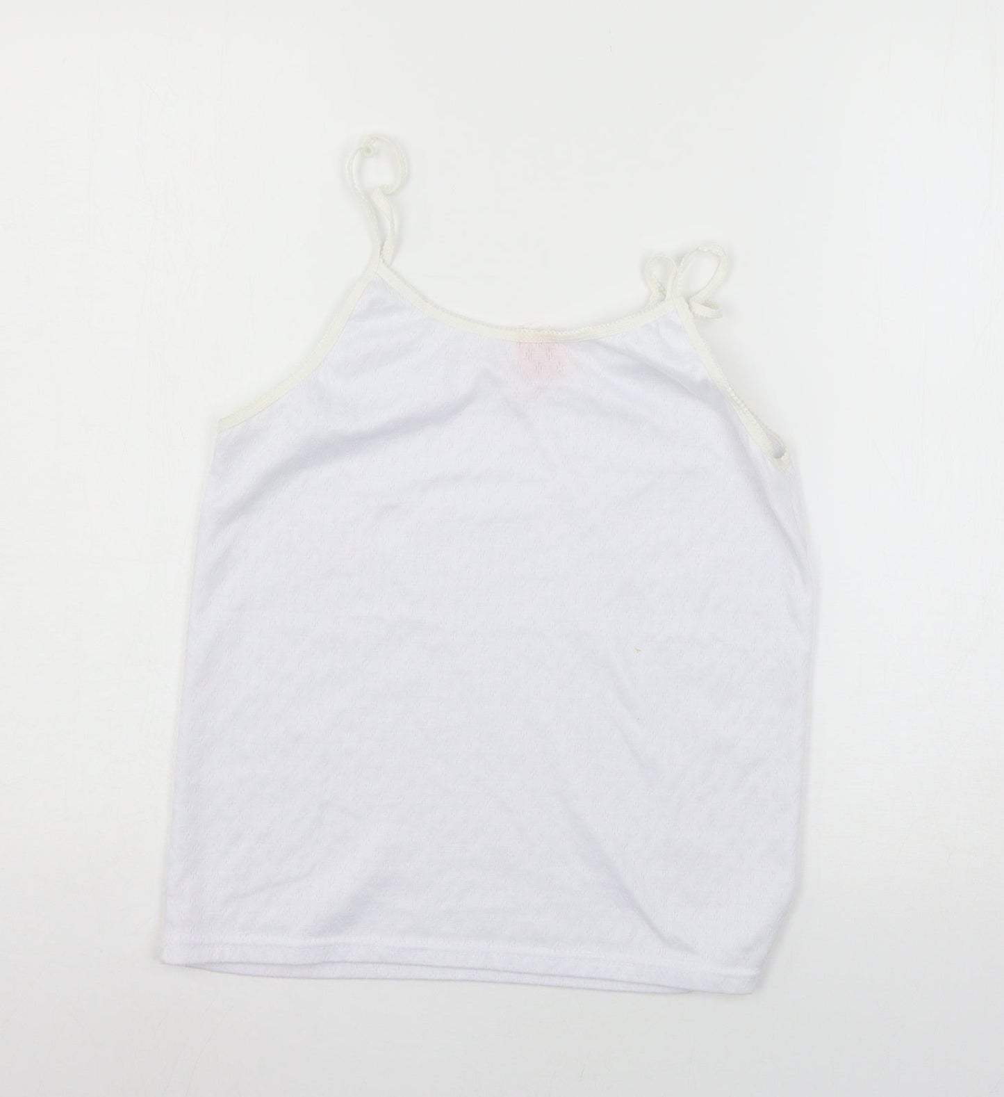 Womens UK Size M Preworn White Basic Tank