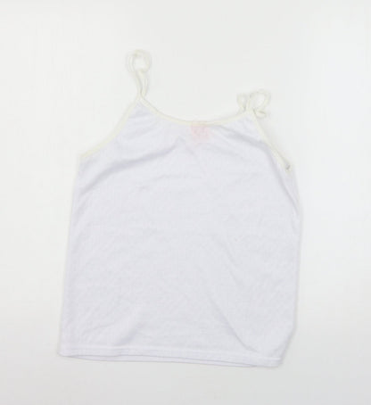 Womens UK Size M Preworn White Basic Tank