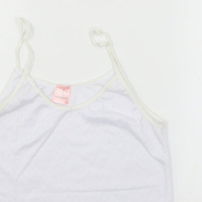 Womens UK Size M Preworn White Basic Tank
