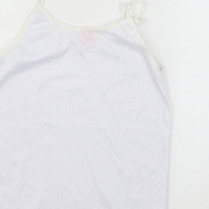 Womens UK Size M Preworn White Basic Tank