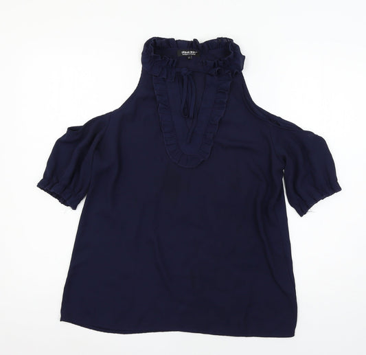 Womens UK Size 10 Urban Mist Blue Basic Blouse
