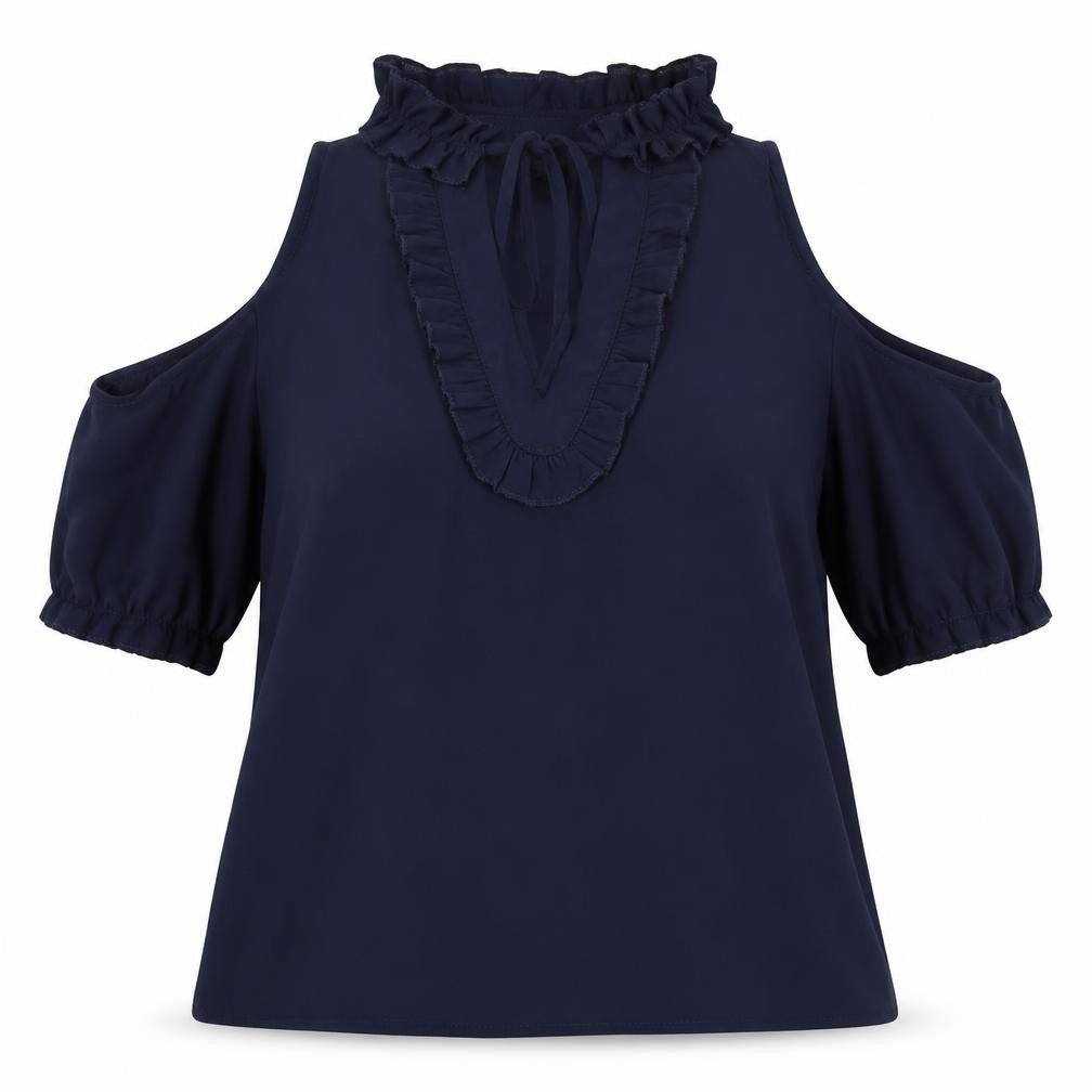 Womens UK Size 10 Urban Mist Blue Basic Blouse