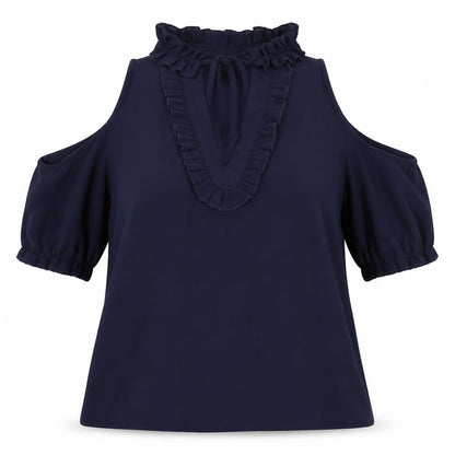 Womens UK Size 10 Urban Mist Blue Basic Blouse