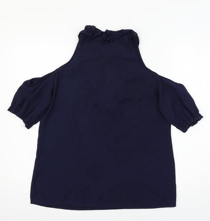 Womens UK Size 10 Urban Mist Blue Basic Blouse