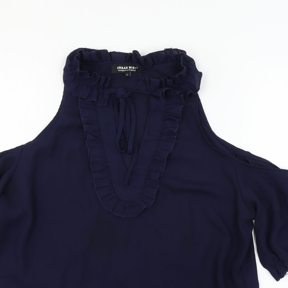 Womens UK Size 10 Urban Mist Blue Basic Blouse