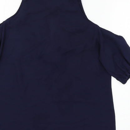 Womens UK Size 10 Urban Mist Blue Basic Blouse