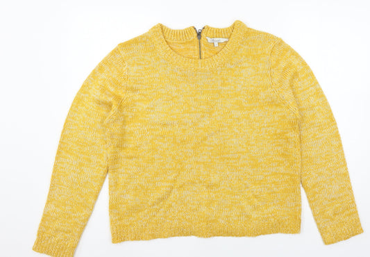 Peacocks Womens Yellow  Knit Pullover Jumper Size L