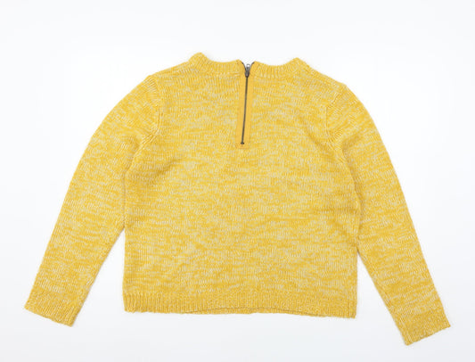 Peacocks Womens Yellow  Knit Pullover Jumper Size L