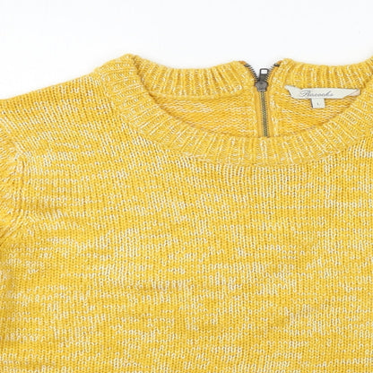 Peacocks Womens Yellow  Knit Pullover Jumper Size L