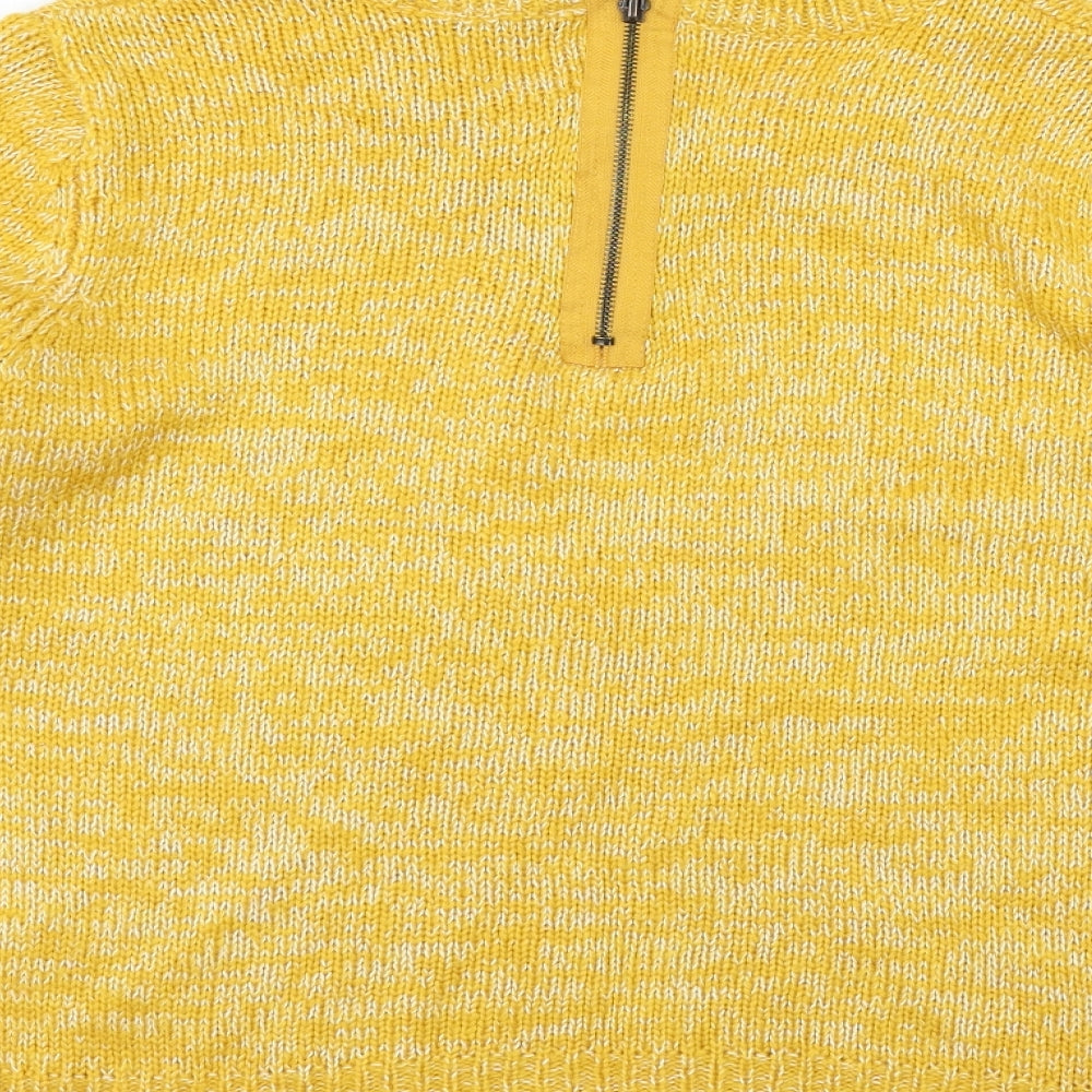 Peacocks Womens Yellow  Knit Pullover Jumper Size L