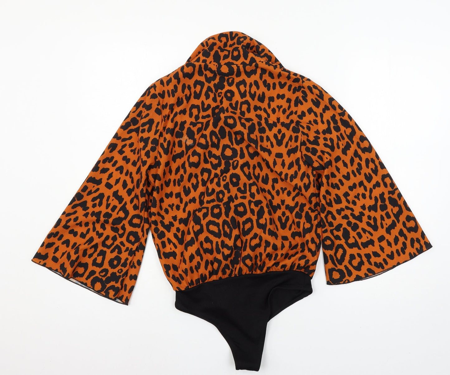 Boohoo Womens Orange Geometric  Bodysuit One-Piece Size 6