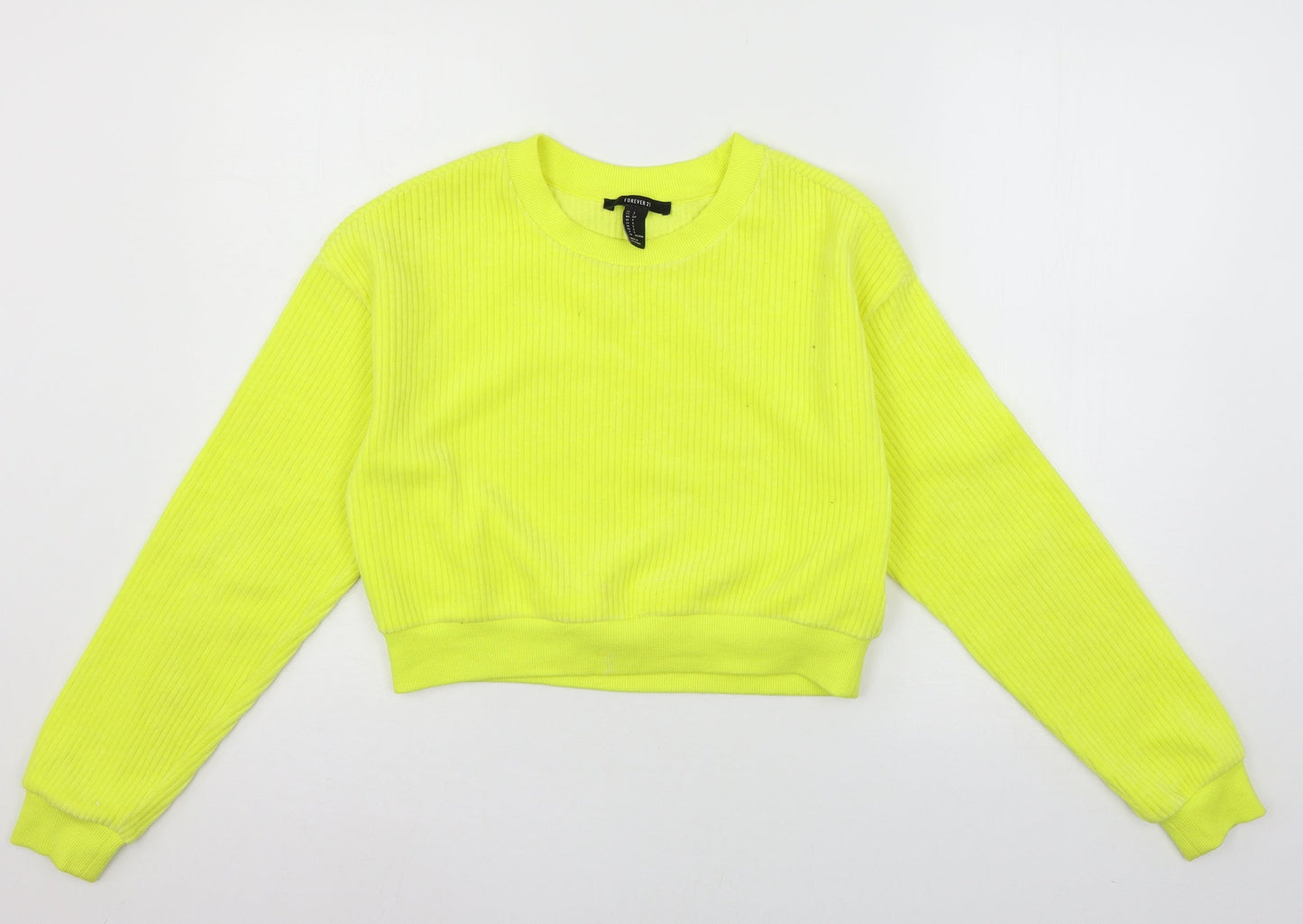 Womens UK Size S FOREVER 21 Yellow Pullover Sweatshirt