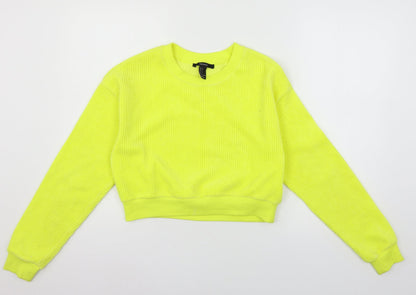 Womens UK Size S FOREVER 21 Yellow Pullover Sweatshirt