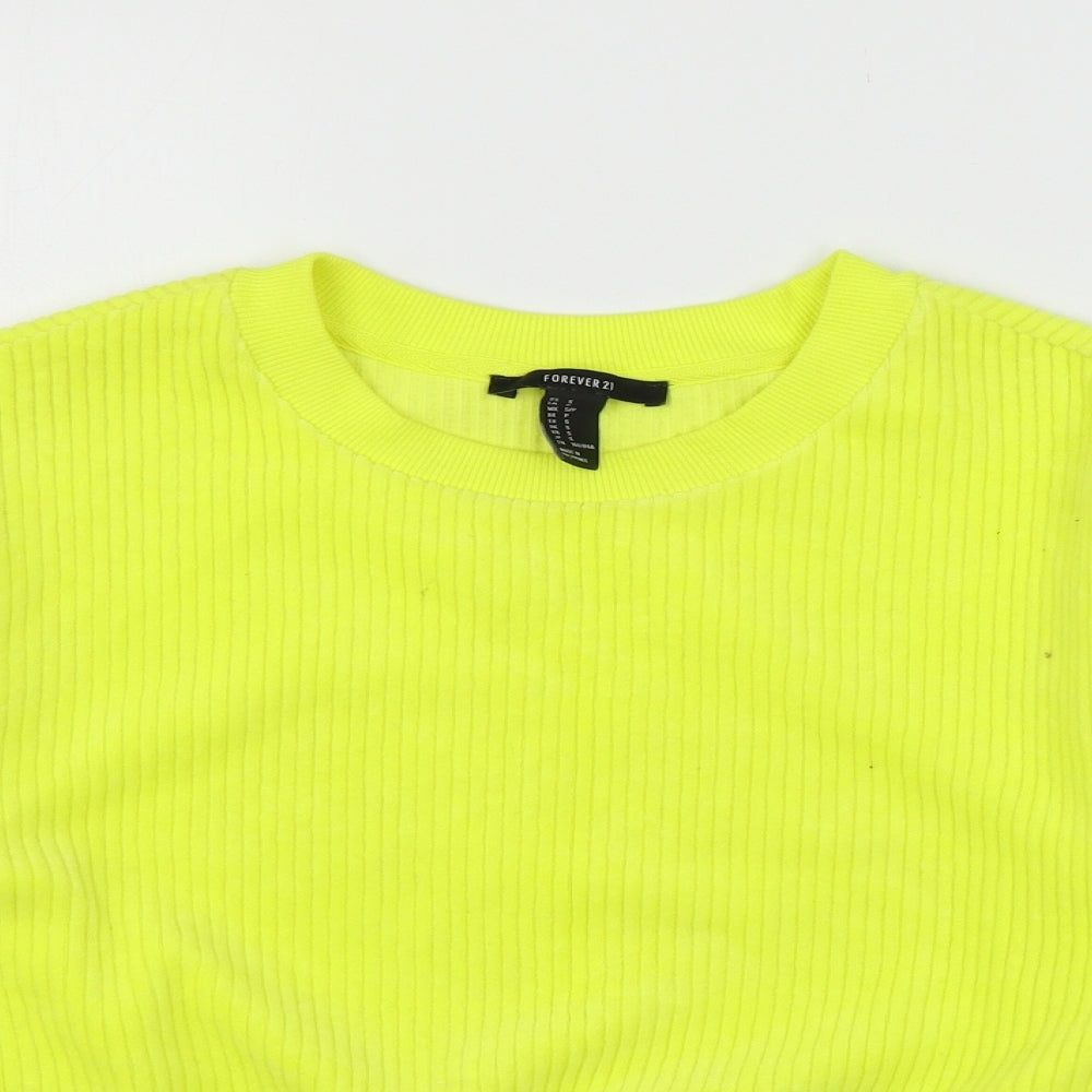 Womens UK Size S FOREVER 21 Yellow Pullover Sweatshirt