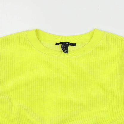 Womens UK Size S FOREVER 21 Yellow Pullover Sweatshirt