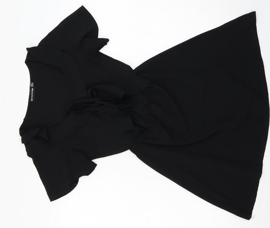 PRETTYLITTLETHING Womens Black   T-Shirt Dress  Size 4