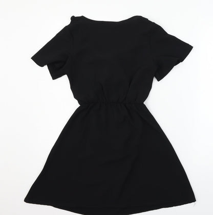 PRETTYLITTLETHING Womens Black   T-Shirt Dress  Size 4