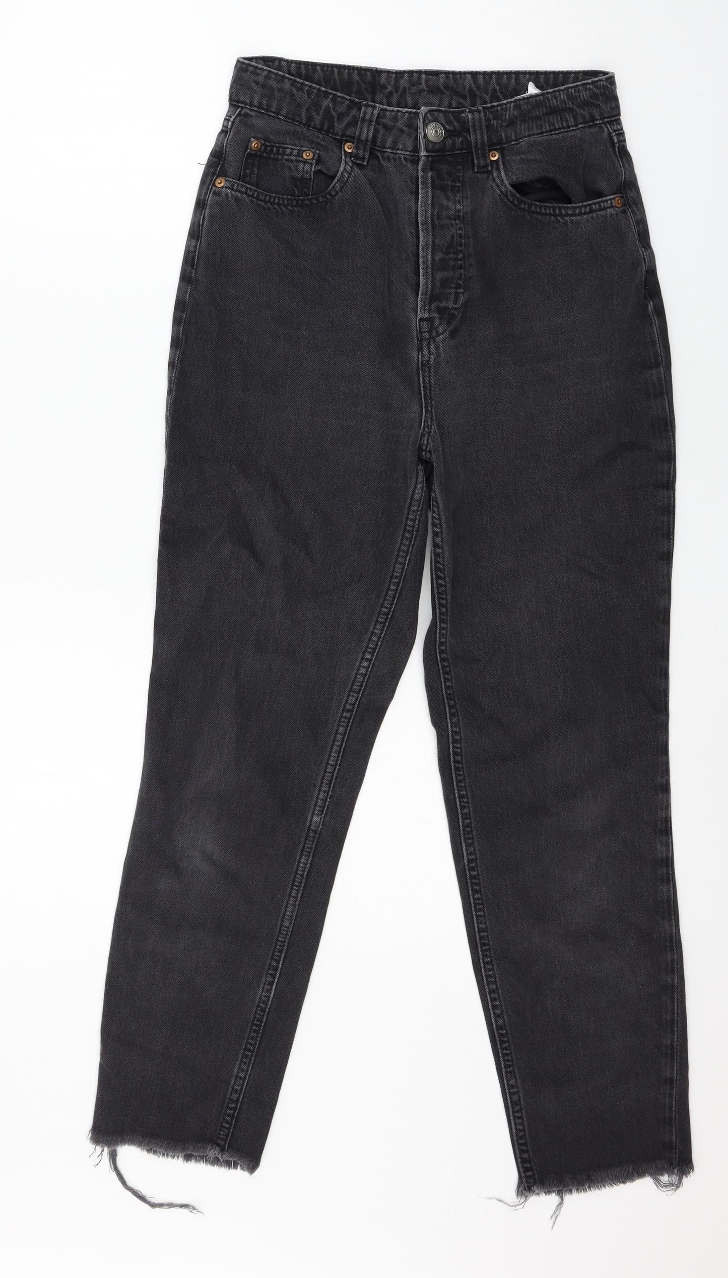 Womens UK Size 8 Divided Regular Fit Mom Grey Jeans