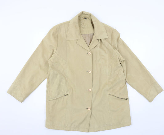 Klass Womens Beige   Pea Coat Coat Size 14