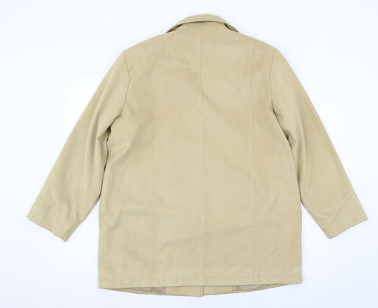 Klass Womens Beige   Pea Coat Coat Size 14