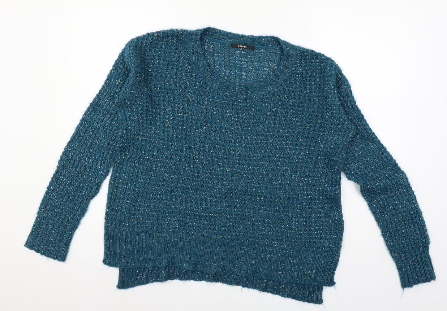 George Womens Blue  Knit Pullover Jumper Size 12