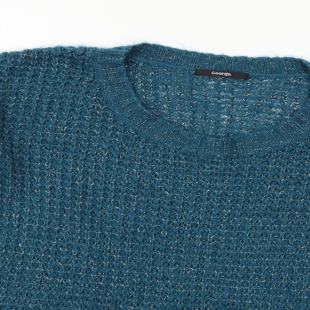 George Womens Blue  Knit Pullover Jumper Size 12