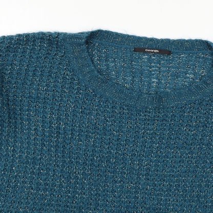 George Womens Blue  Knit Pullover Jumper Size 12