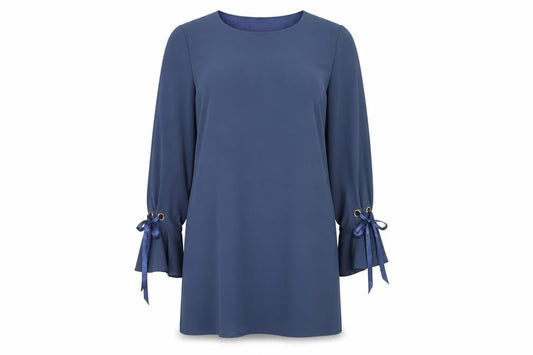 Womens UK Size 10 Yumi Blue Basic Blouse