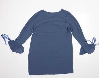 Womens UK Size 10 Yumi Blue Basic Blouse