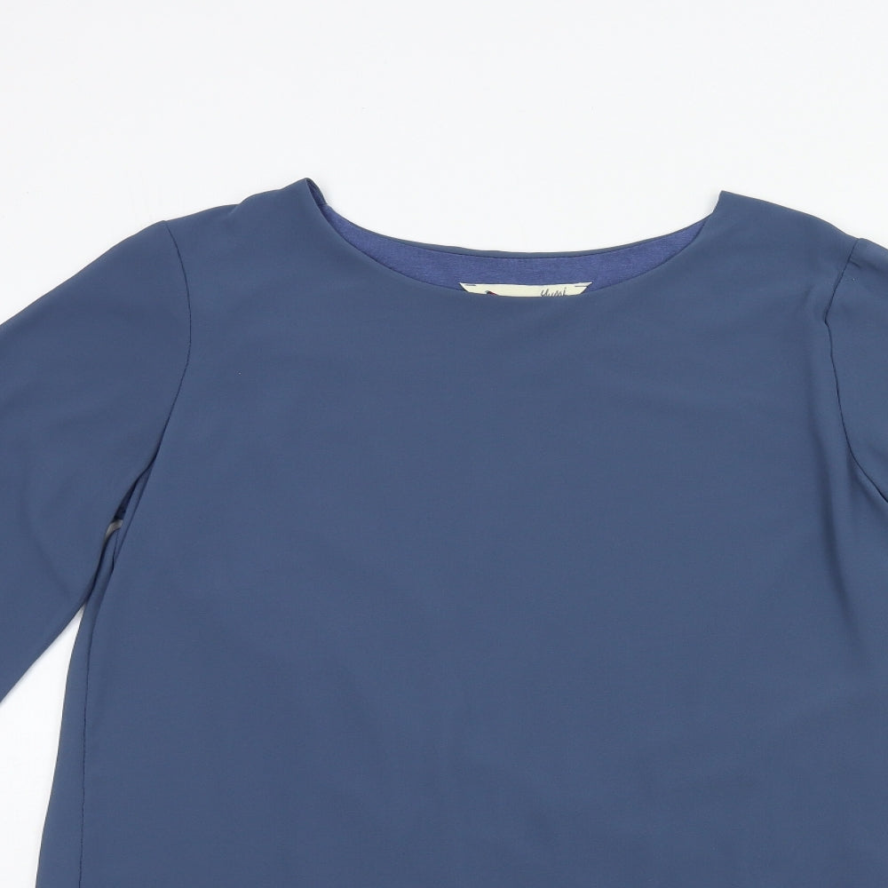 Womens UK Size 10 Yumi Blue Basic Blouse