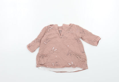 mamas & papas Baby Pink   Basic T-Shirt Size 3-6 Months