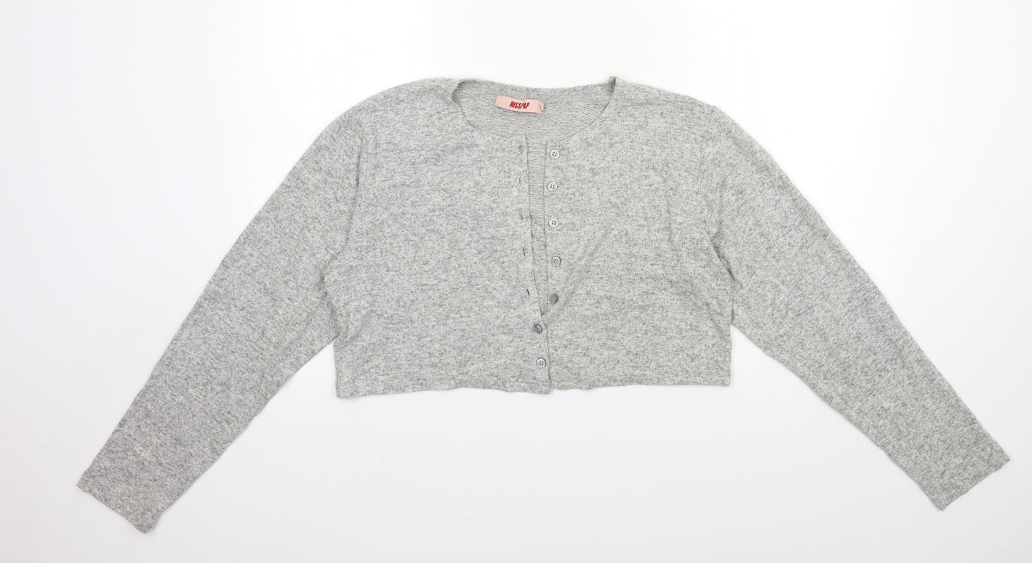 Womens UK Size 10 Misspap Grey Cardigan Jumper