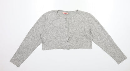 Womens UK Size 10 Misspap Grey Cardigan Jumper