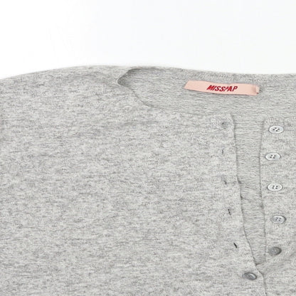 Womens UK Size 10 Misspap Grey Cardigan Jumper