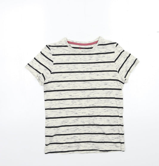 TU Boys Beige Striped  Basic T-Shirt Size 10 Years