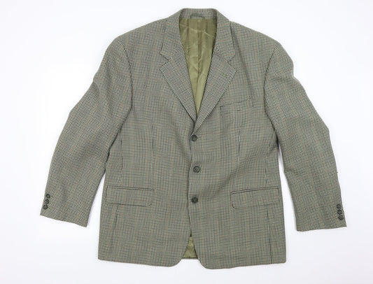 West Lake Mens Green Houndstooth  Jacket Blazer Size 44