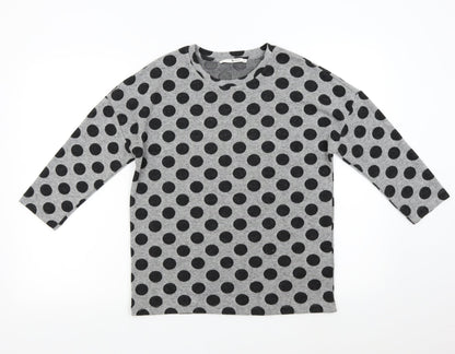 TU Womens Grey Polka Dot Knit Pullover Jumper Size 10