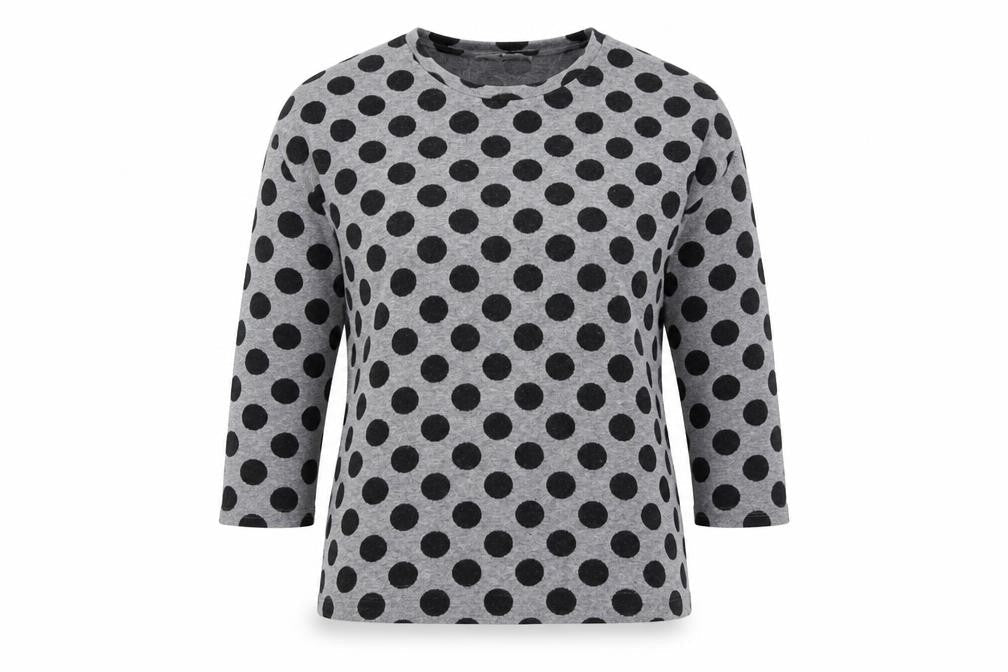 Tu Womens Grey Polka Dot Knit Pullover Jumper Size 10