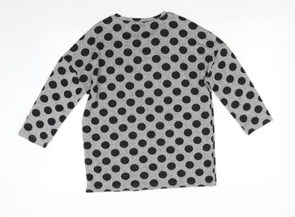 TU Womens Grey Polka Dot Knit Pullover Jumper Size 10