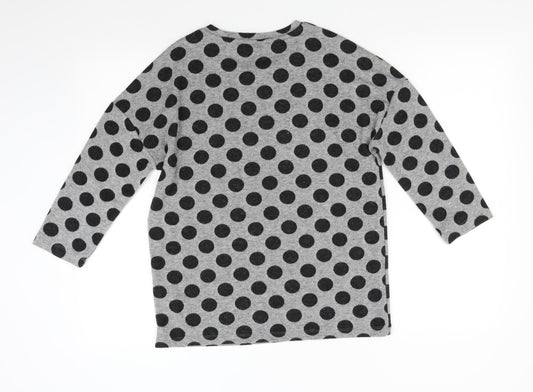TU Womens Grey Polka Dot Knit Pullover Jumper Size 10