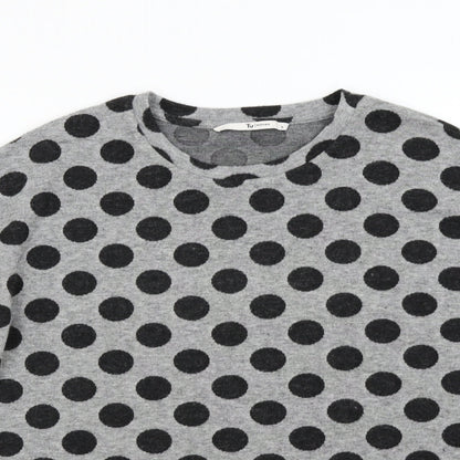 TU Womens Grey Polka Dot Knit Pullover Jumper Size 10