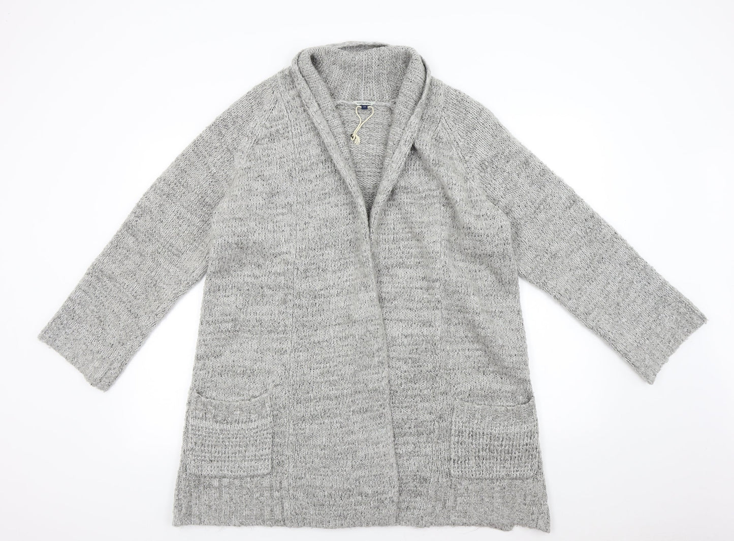 Womens UK Size 14 Cherokee Grey Cardigan Jumper