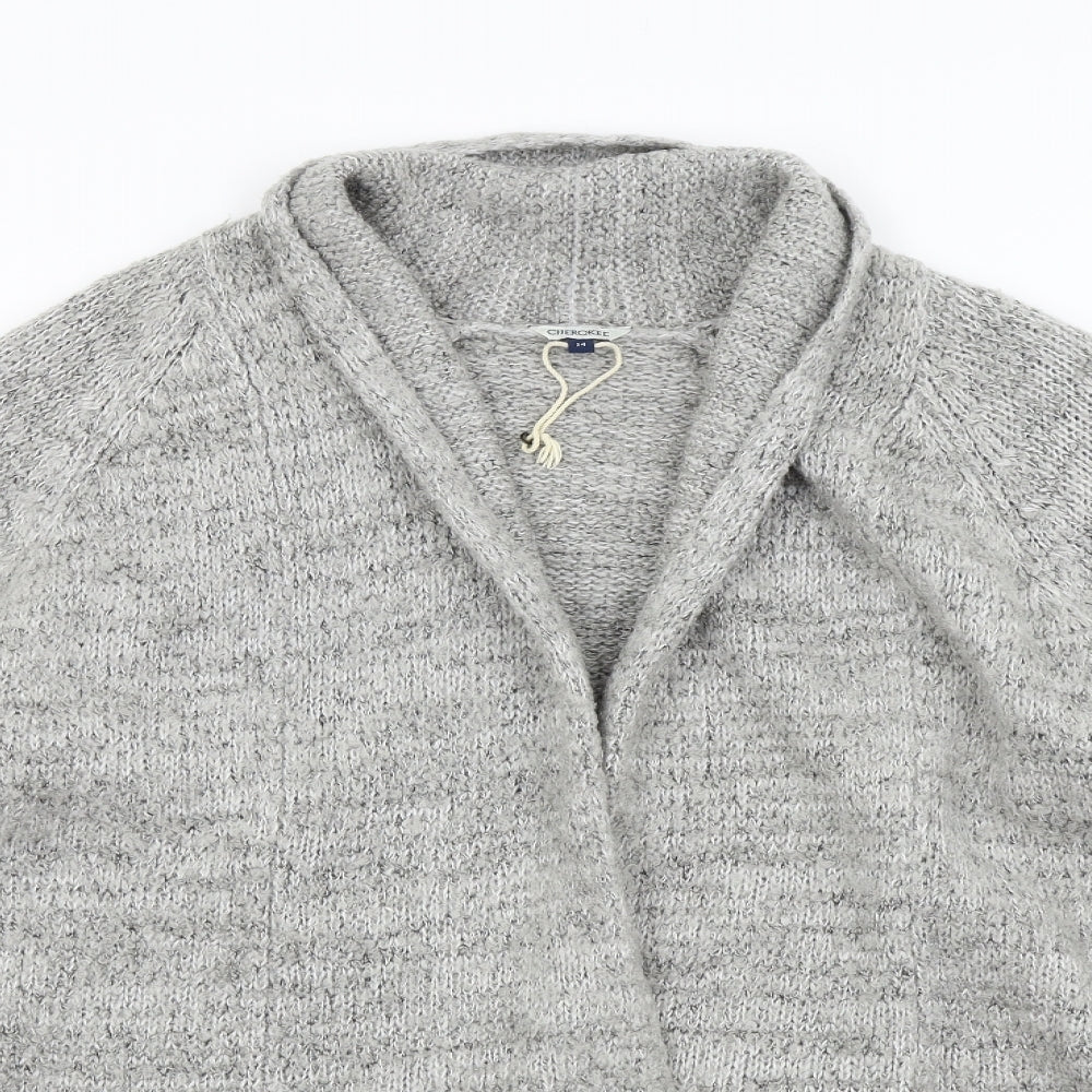 Womens UK Size 14 Cherokee Grey Cardigan Jumper