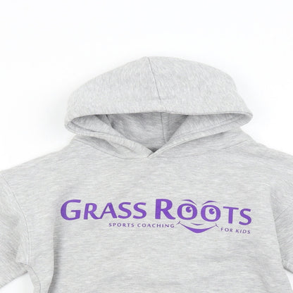 Cotton Ridge Girls Grey   Pullover Hoodie Size 9-10 Years  - Grass Roots Sports Coaching